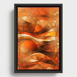 Orange and brown original abstract digital artwork Framed Canvas