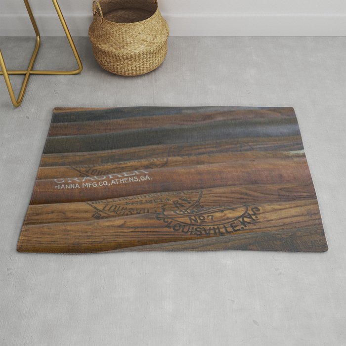 Wooden Baseball Bats Rug By Janicesullivan