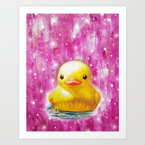 Giant Duck pink Art Print