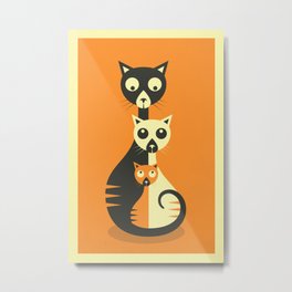 3 Cats Metal Print | Cartoon, Catart, Pop Art, Minimalcatart, Jazzberryblue, Minimalcats, Digital, Orangecatart, Cats, Popart 