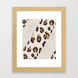 Leopard/Glitter Stripe Framed Art Print