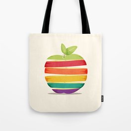 Rainbow Apple Tote Bag