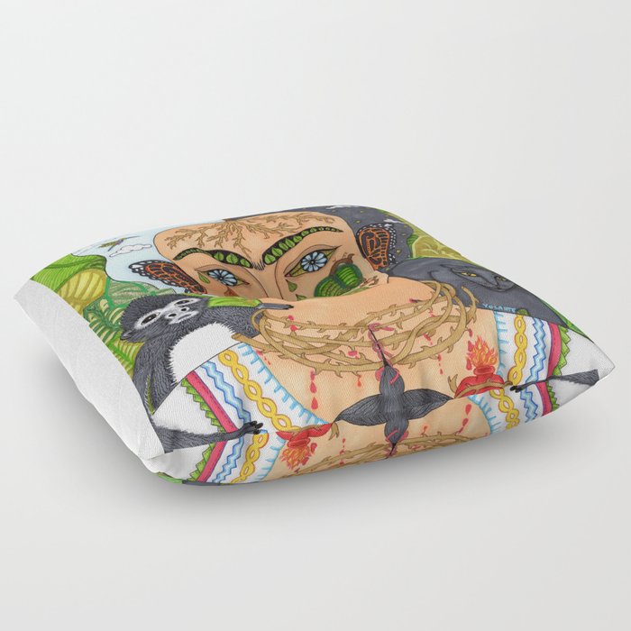 Frida Kahlo Monarca Floor Pillow