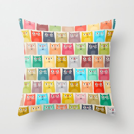 summer cats Throw Pillow