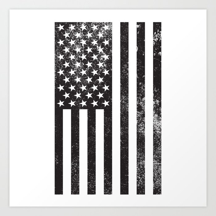 american flag image black and white