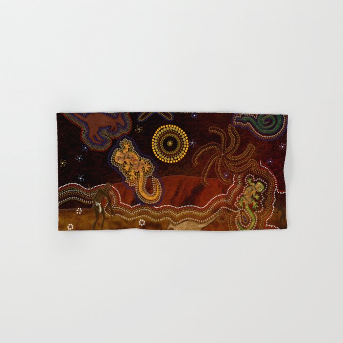 Desert Heat - Australian Aboriginal Art Theme Hand & Bath Towel