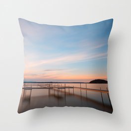 Saratoga Lake Sunset Throw Pillow