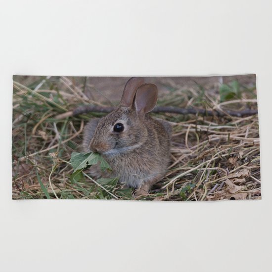 Tiny Garden Bunny Beach Towel