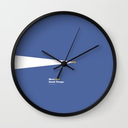 Lab No. 4 - Move fast break things Mark Zuckerberg Inspirational Quotes Poster Wall Clock | Typography, Graphic Design, Abstract 