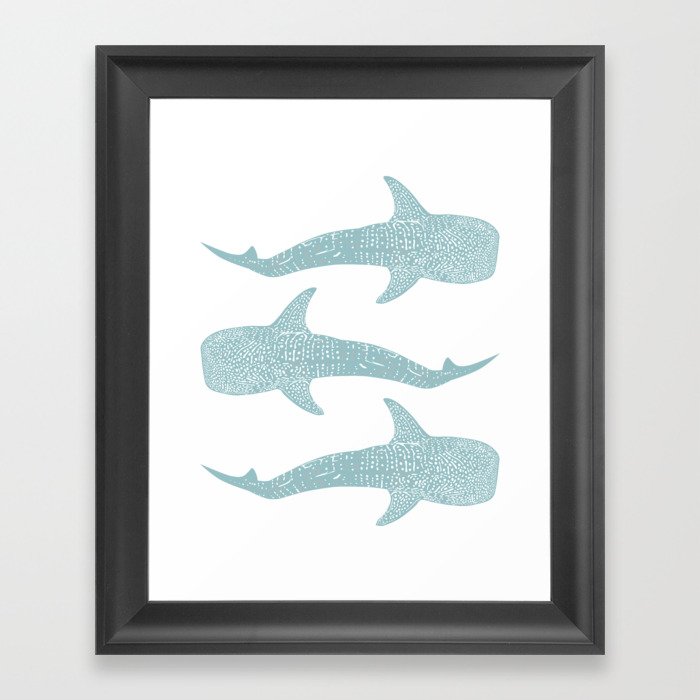 Trio of Whale Sharks Framed Art Print