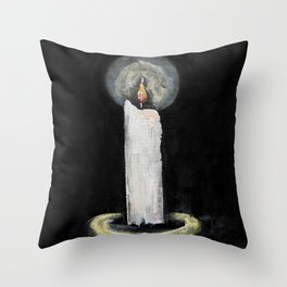 Warm Glow Candle Throw Pillow