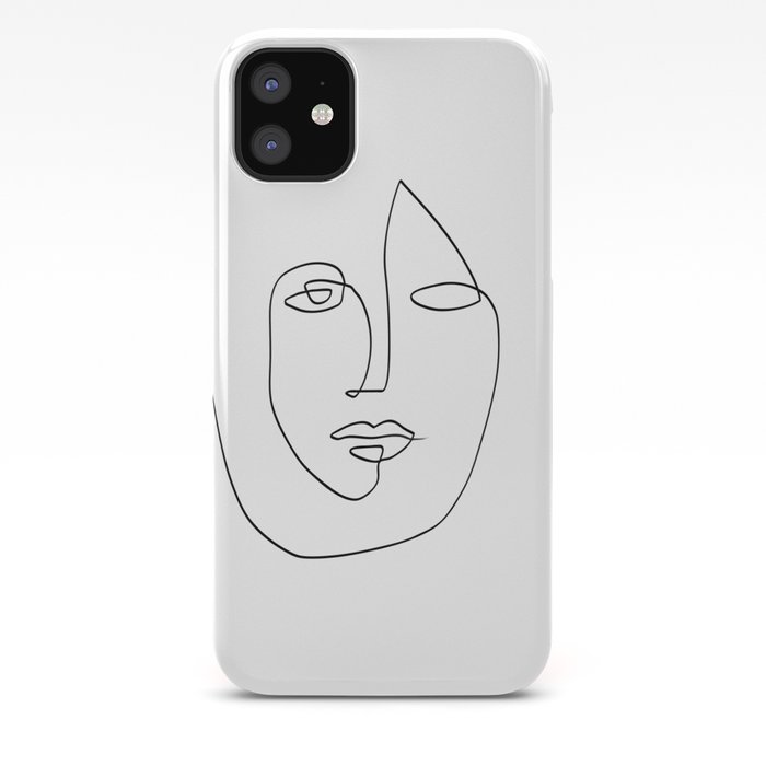 Abstract Face One Line Art Iphone Case By Theredfinchprint Society6