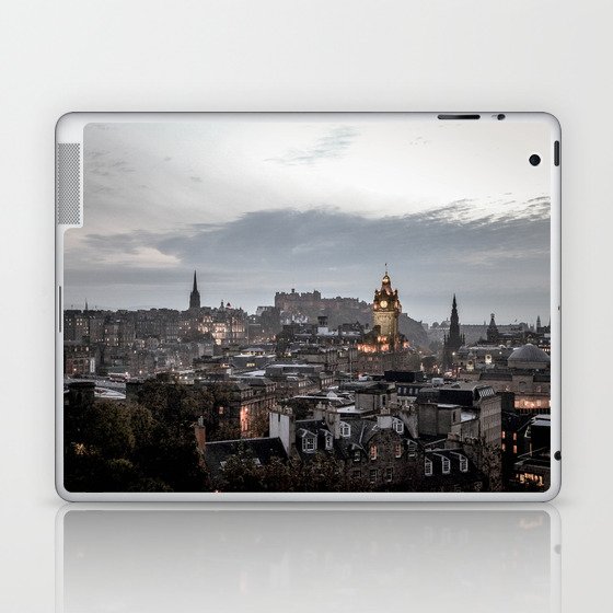 Edinburgh Princes St and Castle view from Calton Hill Laptop & iPad Skin