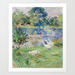 Berthe Morisot - Girl in a Boat with Geese Art Print