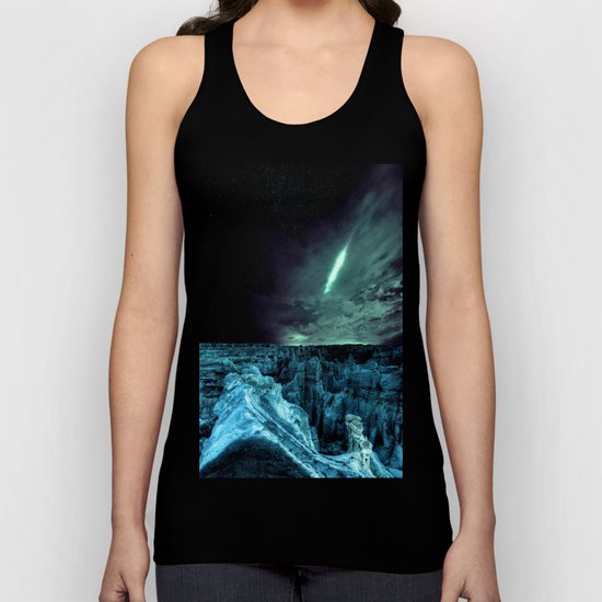 galaxy mountains teal Unisex Tank Top