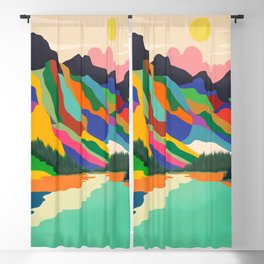 Colorful Mountain Ranges Blackout Curtain