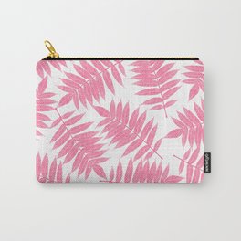 Modern girly pink botanical tropical leaves Carry-All Pouch