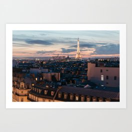Sparkling Eiffel Tower at Dusk Art Print