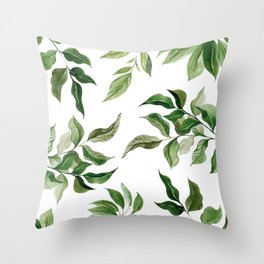 Green Tropical Pattern Throw Pillow