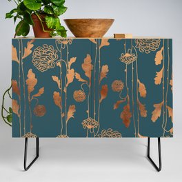 Art Deco Copper Flowers  Credenza