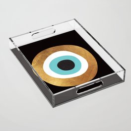 Gold Evil Eye 70s Bohemian Lucky Charm Nazar  Acrylic Tray