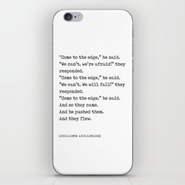Come to the edge - Guillaume Apollinaire Poem - Literature - Typewriter Print iPhone Skin