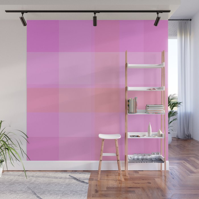 Amera - Geometric Modern Minimal Colorful Retro Summer Vibes Art Design in Pink Wall Mural