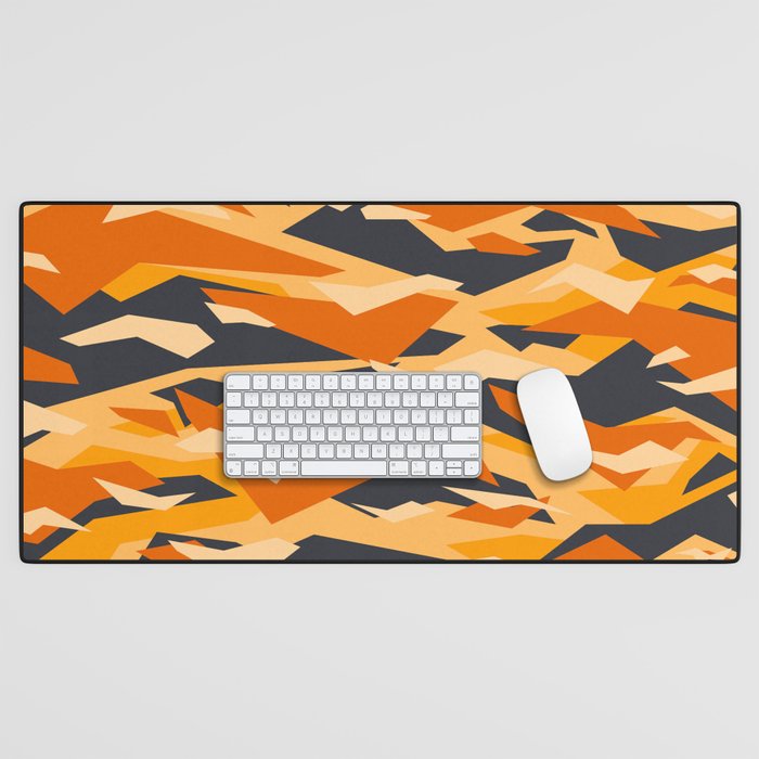 Orange modern camouflage pattern. vector background illustration for web, banner, backdrop or surface design use Desk Mat