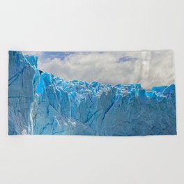 Argentina Photography - Blue Glacier Falling Into Water Beach Towel