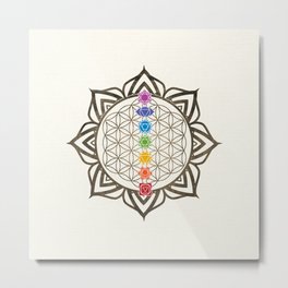 Flower of Life Chakra Healing Mandala Metal Print | Floweroflife, Lotusflower, Esoteric, Ascension, Kabbalah, Sacredgeometry, Mandala, Symbol, Newage, Energyhealer 