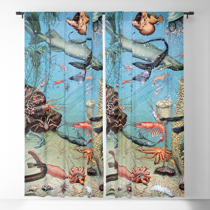 Adolphe Millot - Ocean A - french vintage poster Blackout Curtain