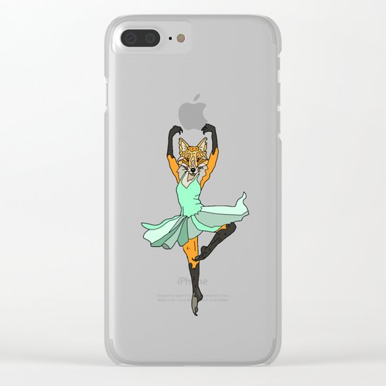 Fox Ballerina Tutu Clear iPhone Case