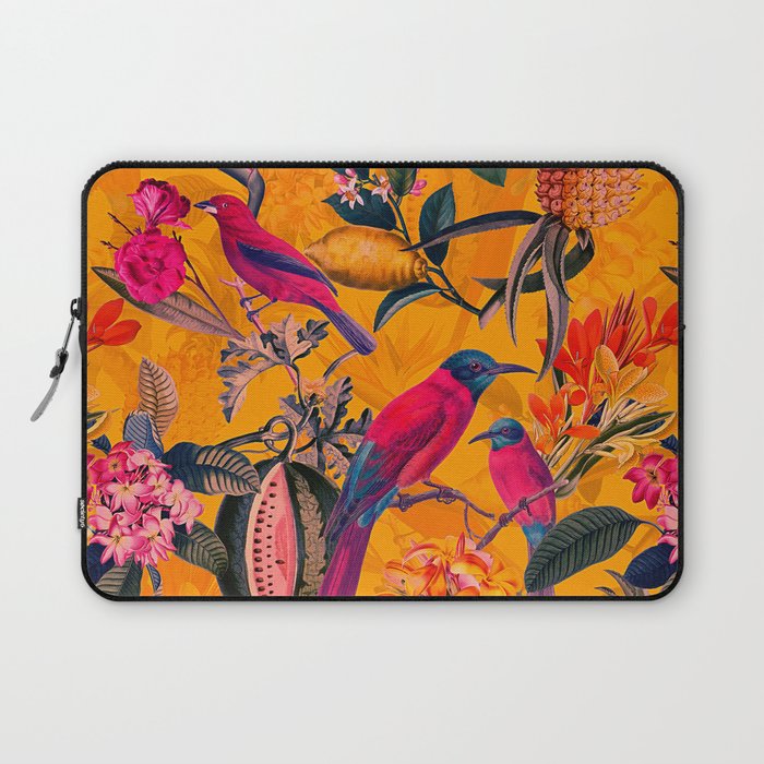 Vintage And Shabby Chic - Colorful Summer Botanical Jungle Garden Laptop Sleeve