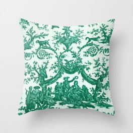 Woman Being Crowned with a Circlet of Roses 2 Throw Pillow