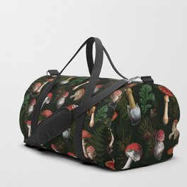 Vintage Dark Night Mushroom Forest Duffle Bag