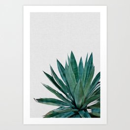 Agave Cactus Art Print | Cacti, Grey, Pattern, Minimalism, Digital, Desert, Leaf, Botanical, Minimalist, Painting 