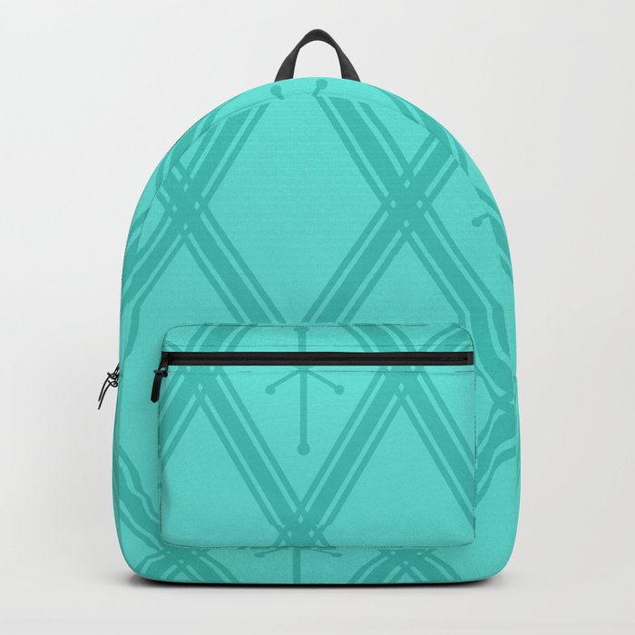Retro Criss Cross Turquoise Backpack