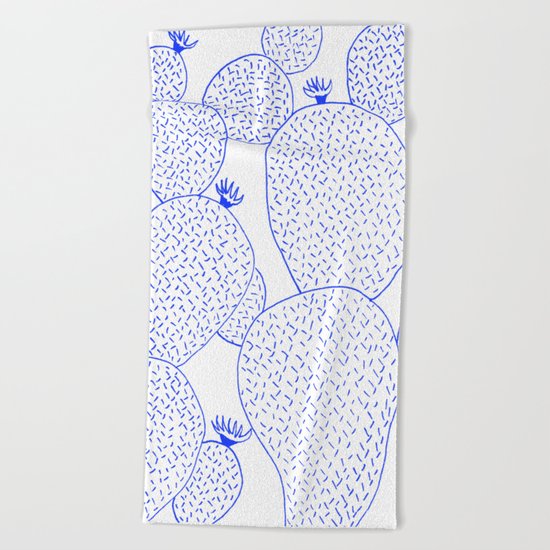 Cactus 55 blue Beach Towel