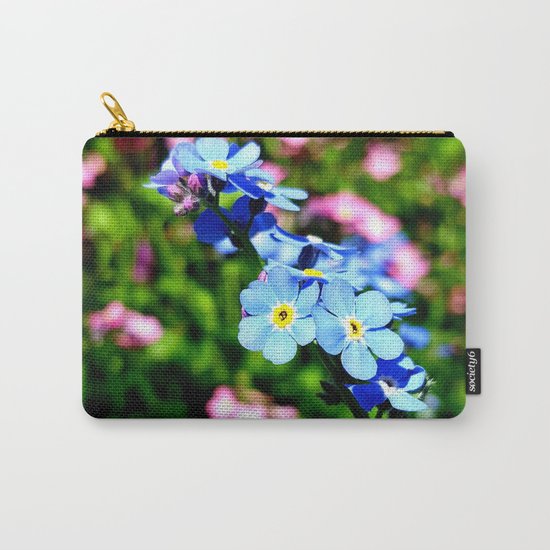 Pink And Blue Forget Me Nots Carry-All Pouch
