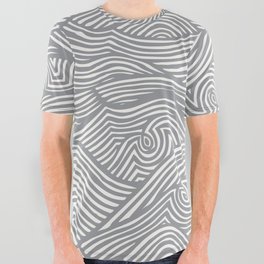 Waves in Charcoal All Over Graphic Tee