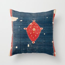 Balikesir  Antique Turkish Kilim Rug Print Throw Pillow