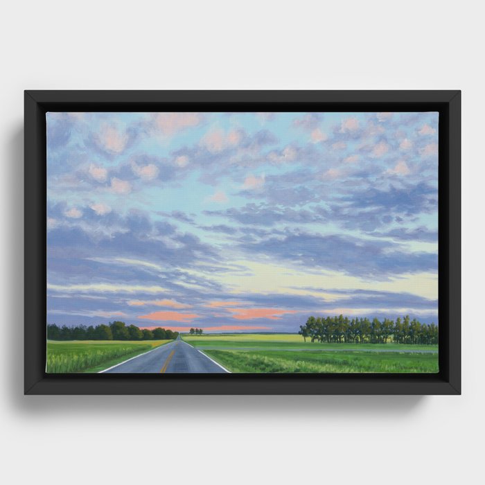 Pink, Purple, and Green Spring Evening Framed Canvas