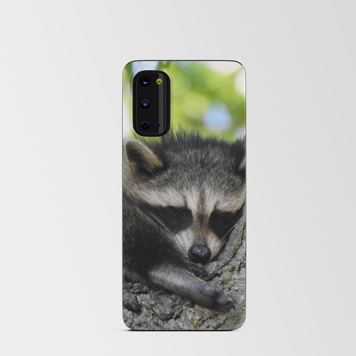 Baby Raccoon Asleep in a Tree Android Card Case