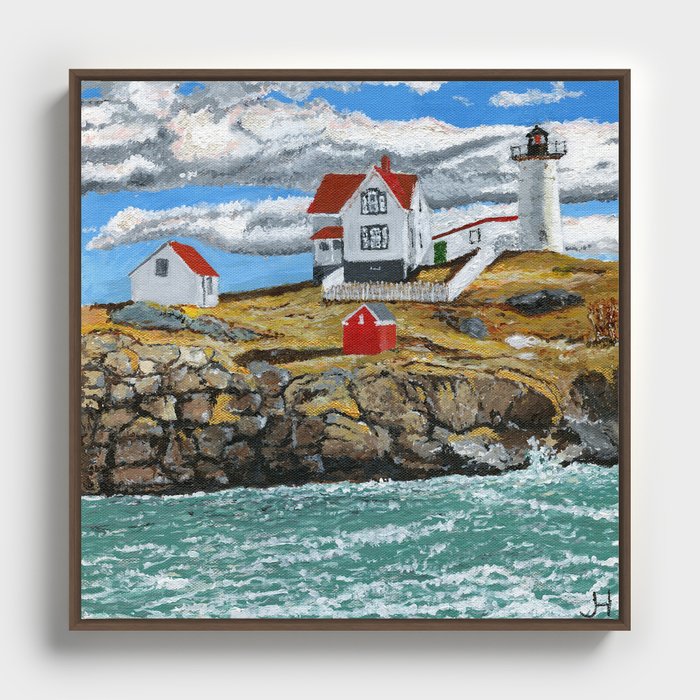 Neddick Nubble Lighthouse  Framed Canvas