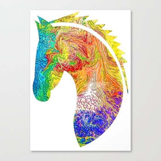 "Horse Colorful Silhouette" Canvas Print