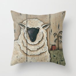 White Sheep by Donna Atkins Throw Pillow