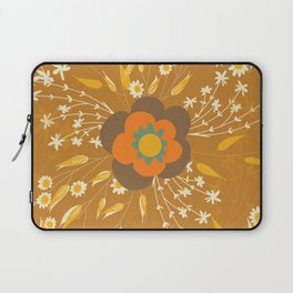 Retro Flower Cottage Mustard Laptop Sleeve