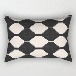 Monochrome Mid-Century Modern Southwestern Pattern Rectangular Pillow