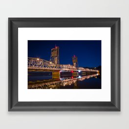 Stillwater MN Lift Bridge at Night Framed Art Print