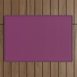 Dark Violet - Jam - Mulberry - Boysenberry Solid Color Parable to Pantone Glistening Grape 20-0113 Outdoor Rug